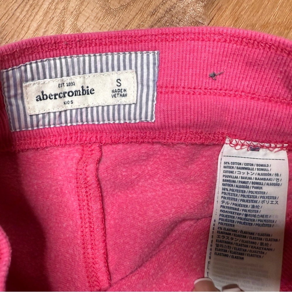 Y2K Abercrombie Girls Pink Logo Joggers Sweatpants Athleisure Size Small - Picture 4 of 4